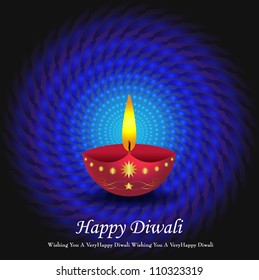 Glowing Diwali Lamp (EPS10 Vector)