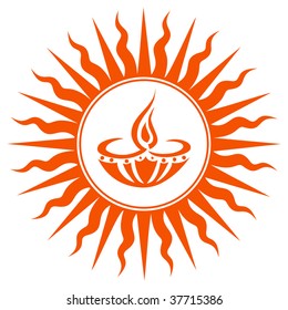 Glowing Diwali Lamp Sign