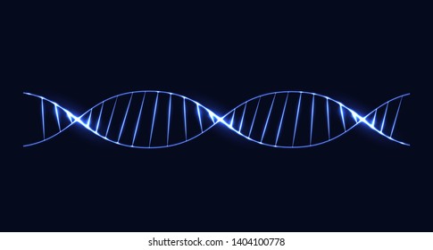 A glowing DNA molecule. The concept of science and technology. Abstract vector illustration.