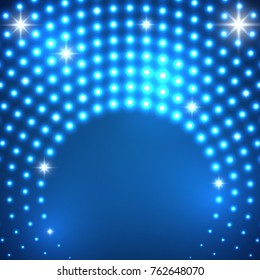Glowing dots circle. Abstract neon lights background for your design