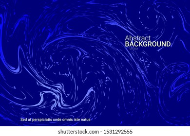 Glowing dynamic fluid particles in a flat style on a dark background.  Abstract template.  Liquid wave modern background. Colorful vector illustration for poster design.