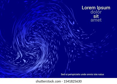 Glowing dynamic fluid particles in a flat style on a dark background.  Abstract template.  Flat design style.  Abstract vector illustration.