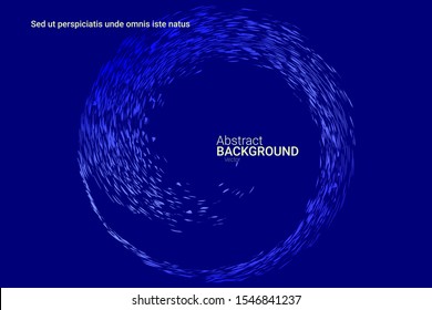 Glowing dynamic fluid particles in a flat style on a dark background.  Holiday concept. Flat design style.  Vector business illustration.
