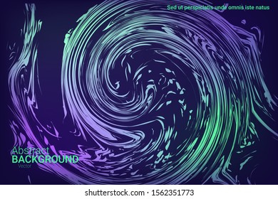 Glowing dynamic fluid particles in a flat style on a dark background.  Abstract template.  Flat design style.  Vector business illustration.