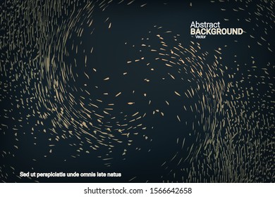 Glowing dynamic fluid particles in a flat style on a dark background.  Holiday concept. Liquid wave modern background. Colorful vector illustration for poster design.