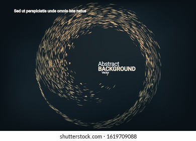 Glowing dynamic fluid particles in a flat style on a dark background.  Holiday concept. Liquid wave modern background. Vector business illustration.
