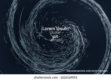 Glowing dynamic fluid particles in a flat style on a dark background.  Holiday concept. Liquid wave modern background. Colorful vector illustration for poster design.