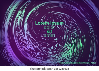 Glowing dynamic fluid particles in a flat style on a dark background.  Abstract template.  Flat design style.  Vector business illustration.