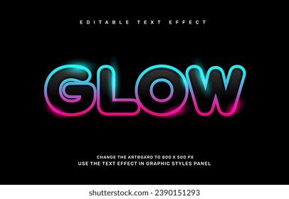 Glowing editable text effect template