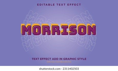 Efecto de estilo de texto brillante y modificable Estilo de texto Morrison