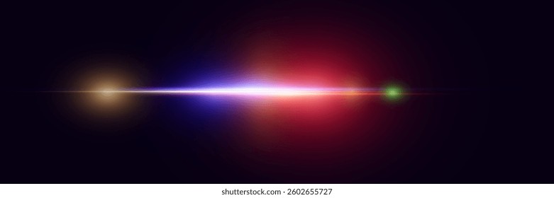 Glowing effect of flash of light and line.