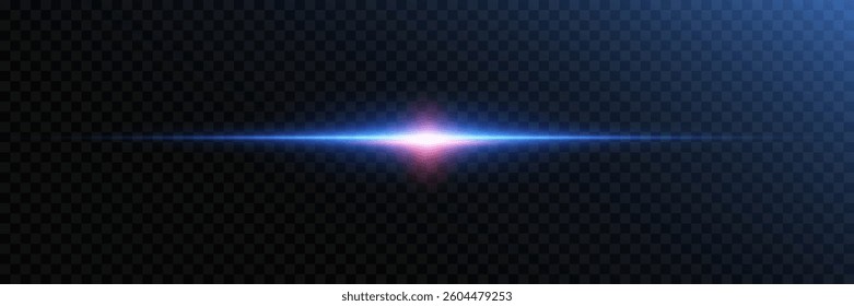 Glowing effect of flash of light and line.