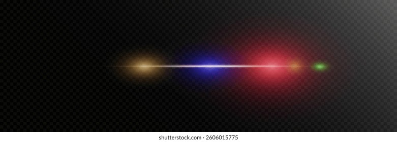 Glowing effect of flash of light and line.