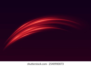 Glowing effect of shiny lines. Demonic movement speed light trail and path effect.