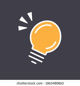 Glowing electric lamp icon. Light bulb shinning linear pictogram. Vector symbol of idea.