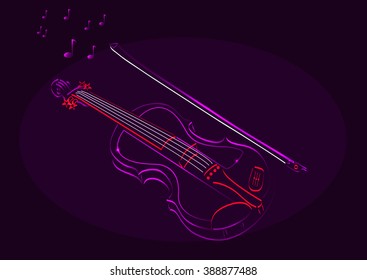 Glowing electric violin