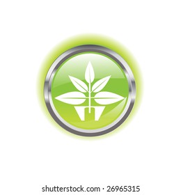Glowing environmental button on a background for designer use