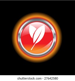 Glowing environmental button on a background for designer use