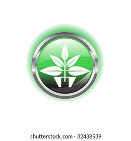 Glowing environmental button on a background for designer use