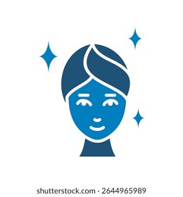 glowing face icons vector design solid in trendy style