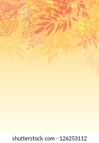 Glowing fall plants vertical background