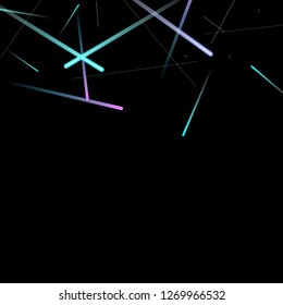 Glowing Fast Lines. Digital Falling Glare. Flow Light Trail. Neon Element Futuristic Design. Simple Glowing Lines Movement Concept. Minimal Modern Dynamic 3D Effect. Techno Vector illustration Eps10.