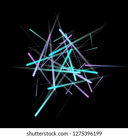 Glowing Fast Lines. Digital Falling Glare. Flow Light Trail. Neon Element Futuristic Design. Simple Glowing Lines Movement Concept. Minimal Modern Dynamic 3D Effect. Techno Vector illustration Eps10.