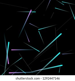 Glowing Fast Lines. Digital Falling Glare. Flow Light Trail. Neon Element Futuristic Design. Simple Glowing Lines Movement Concept. Minimal Modern Dynamic 3D Effect. Techno Vector illustration Eps10.