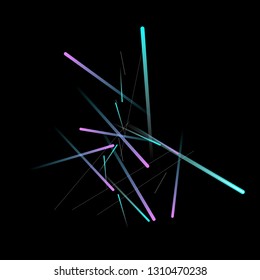 Glowing Fast Lines. Digital Falling Glare. Flow Light Trail. Neon Element Futuristic Design. Simple Glowing Lines Movement Concept. Minimal Modern Dynamic 3D Effect. Techno Vector illustration Eps10.