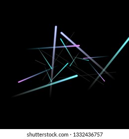 Glowing Fast Lines. Digital Falling Glare. Flow Light Trail. Neon Element Futuristic Design. Simple Glowing Lines Movement Concept. Minimal Modern Dynamic 3D Effect. Techno Vector illustration Eps10.