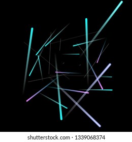 Glowing Fast Lines. Digital Falling Glare. Flow Light Trail. Neon Element Futuristic Design. Simple Glowing Lines Movement Concept. Minimal Modern Dynamic 3D Effect. Techno Vector illustration Eps10.