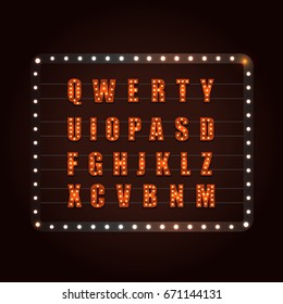 Glowing festive letters collection. Vector design elements