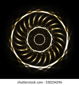 glowing figures. Abstract background