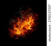 Glowing Fire Burst with Orange Flames on Black