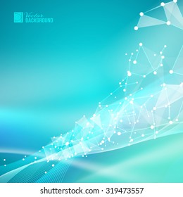 Glowing fire. Green triangles. Abstract background. Vector illustration. Contains transparencies, gradients and effects.