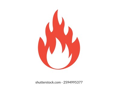 Glowing Fire Icon Vector Design, fire flame icon, burning fire, fire symbol, flame clipart, flame logo