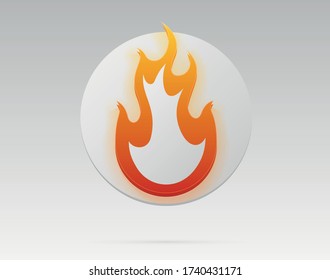 Signo de fuego brillante en vector. 
