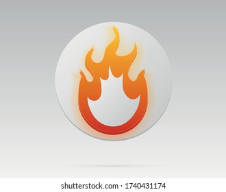 Glowing fire sign in vector. 