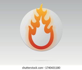Glowing fire sign in vector. 