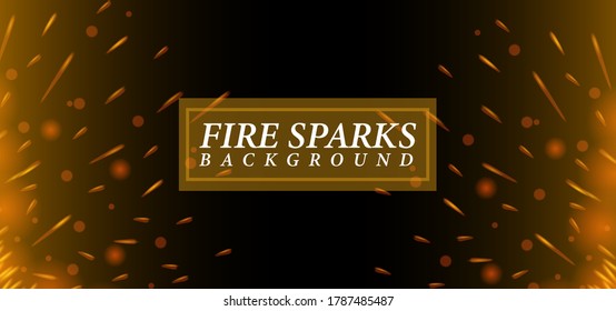Glowing fire sparks design background vector for decoration