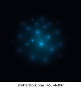 Glowing Fireflies. A Swarm of glowing fireflies at the dark. Vector illustration EPS10.