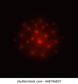 Glowing Fireflies. A Swarm of glowing fireflies at the dark. Vector illustration EPS10.
