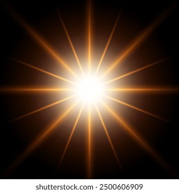 Glowing flare yellow light effect 