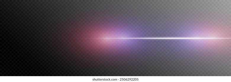 Glowing flash of light. The effect of a high-speed police line. Laser beam of light.