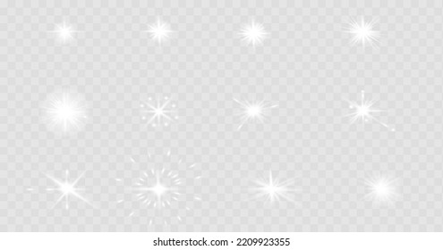 Glowing flash. Sparkling glare light effects with colorful shimmer. Shining stars, abstract background.