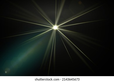 Glowing flash. Sparkling light effects of lens flare with colorful twinkle. Beautiful glare effect with bokeh, glitter particles and rays. Shining abstract background.