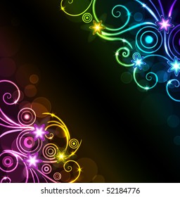 glowing floral background, eps 10 format