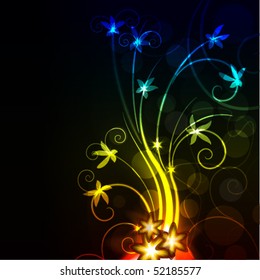 glowing floral background, eps10 format