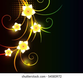 glowing floral background, eps10 format