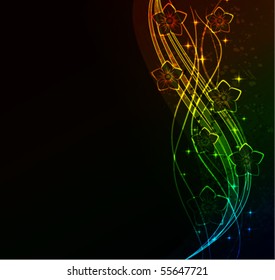 glowing floral background, eps10 format